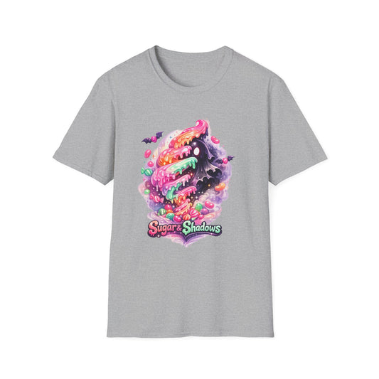 Candy Skull T-Shirt — "Sugar & Shadows" Colorful Halloween Graphic Tee