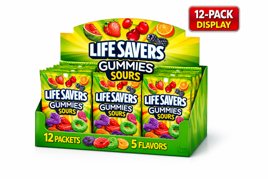 Lifesaver Gummies Sours 7 oz Bag Box of 12