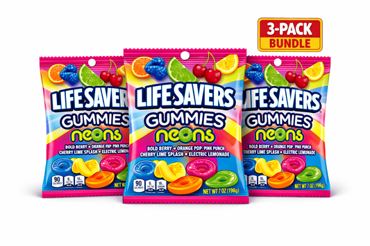 Lifesaver Gummies Neons 7 oz Bag 3 Pack
