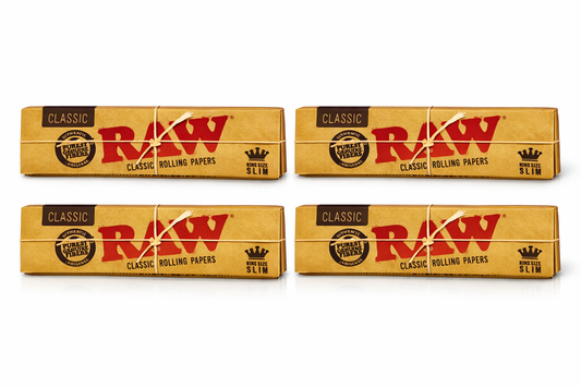 RAW Classic King Size Slim Rolling Papers – 4-Pack