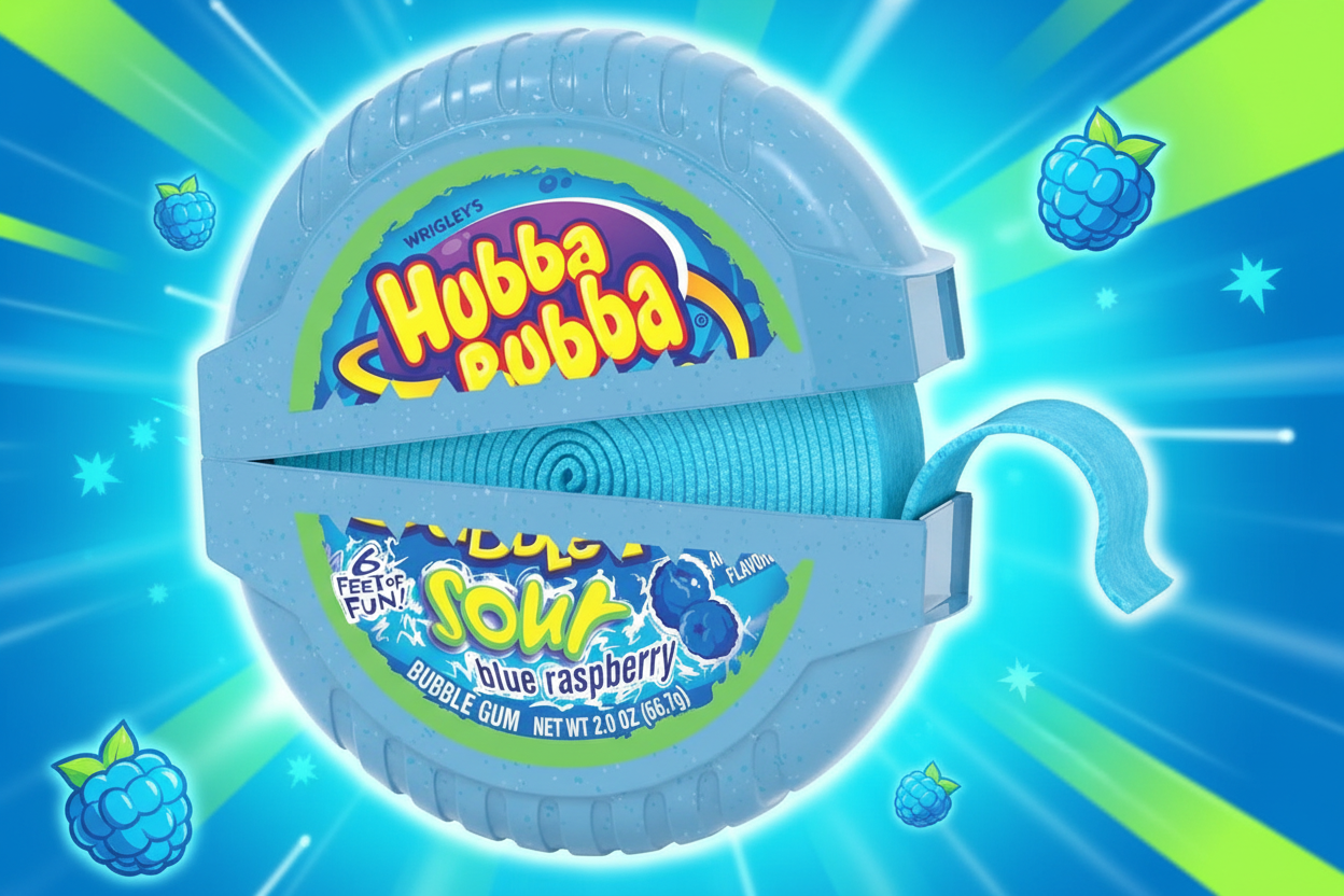 Hubba Bubba Sour Blue Raspberry Tape Single Lifestyle