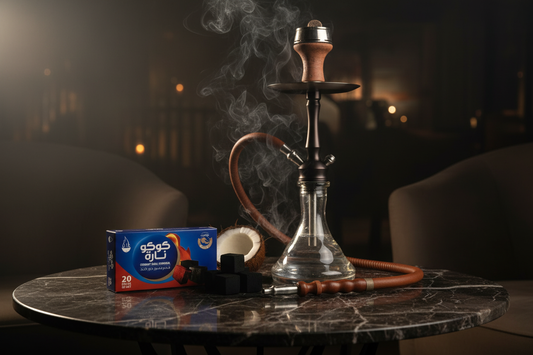 Coco Nara Hookah Charcoal premium hookah setup lifestyle