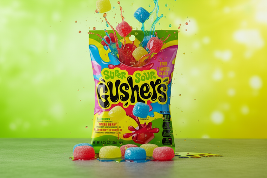 Gushers Super Sour 4.25oz neon sour burst lifestyle