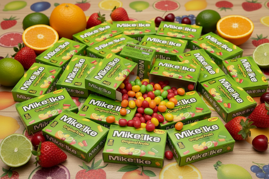 Mike and Ike Original Fruits pack of 24 colorful candy spill lifestyle