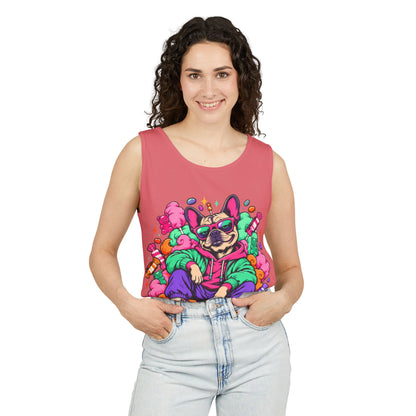 Retro Street Dog Tank Top — Colorful Cool Frenchie Graphic