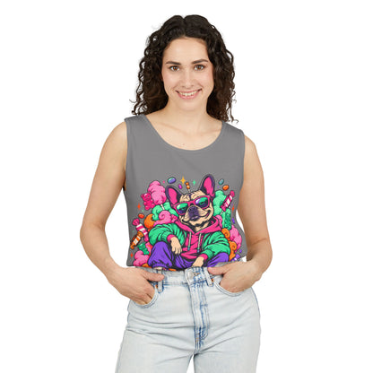 Retro Street Dog Tank Top — Colorful Cool Frenchie Graphic