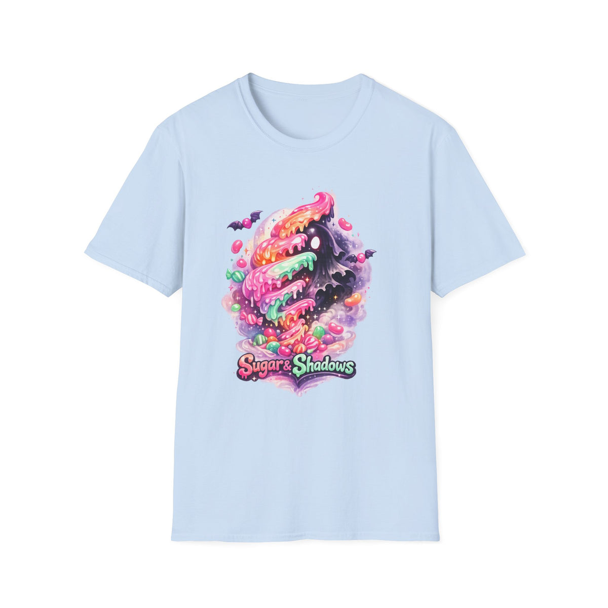 Candy Skull T-Shirt — "Sugar & Shadows" Colorful Halloween Graphic Tee