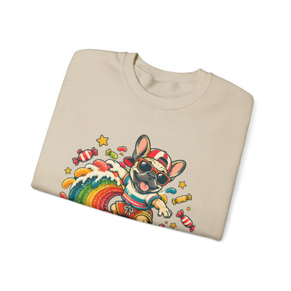 French Bulldog Surfing Rainbow Sweatshirt