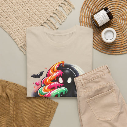 Sugar & Shadows Tee — Colorful Candy Ghost Halloween T-Shirt
