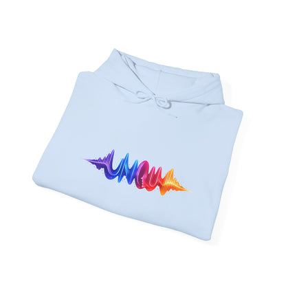 Waveform Rainbow Hoodie — Colorful Soundwave Graphic Sweatshirt