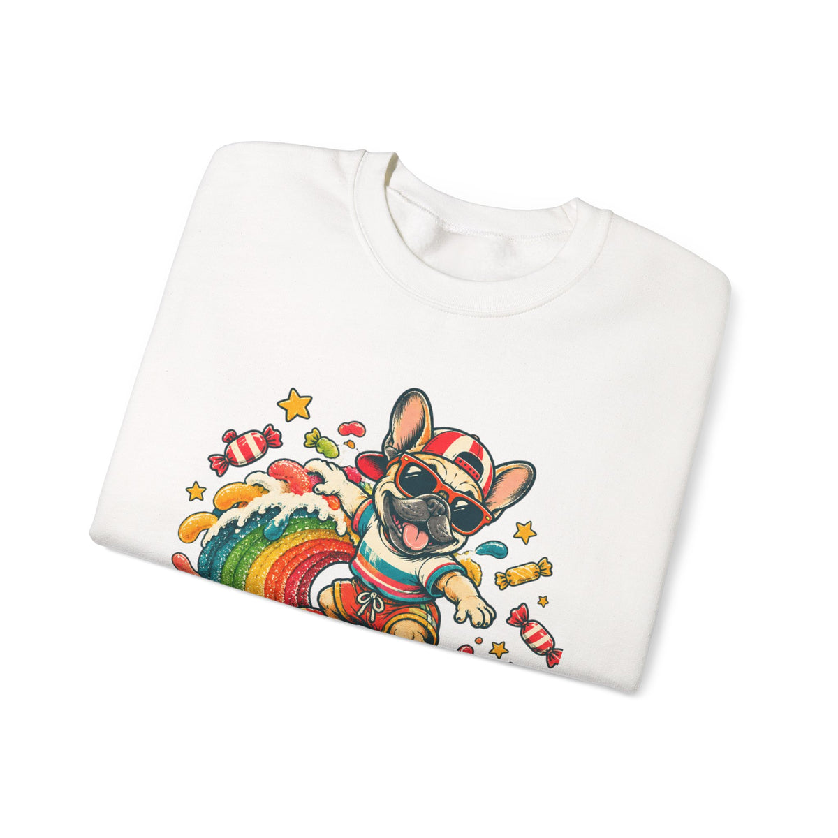 French Bulldog Surfing Rainbow Sweatshirt
