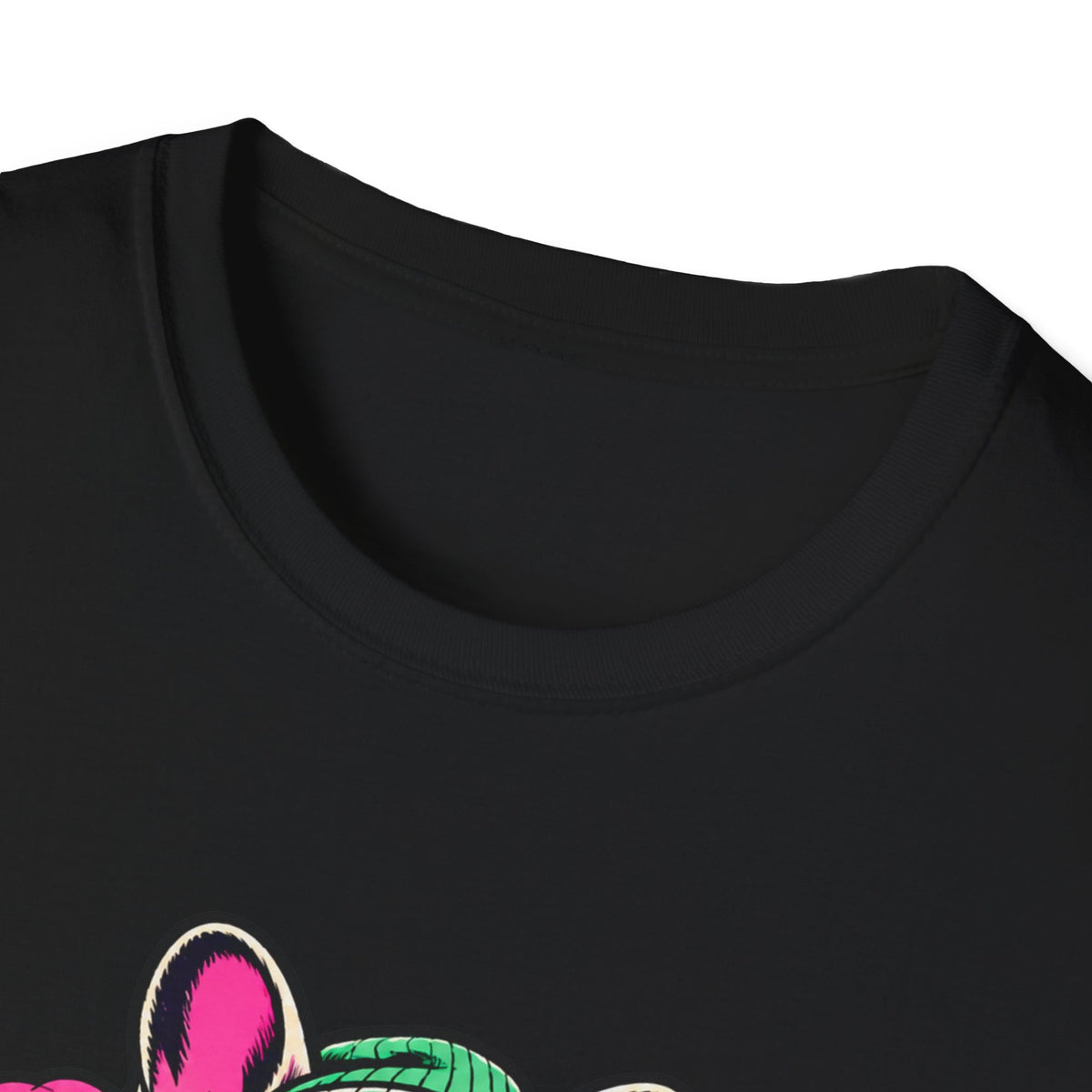 Pug Skateboard Graphic Tee – Retro Neon Streetwear Dog Shirt
