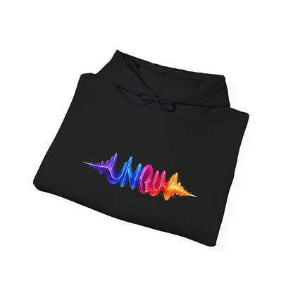 Waveform Rainbow Hoodie — Colorful Soundwave Graphic Sweatshirt
