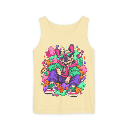 Retro Street Dog Tank Top — Colorful Cool Frenchie Graphic
