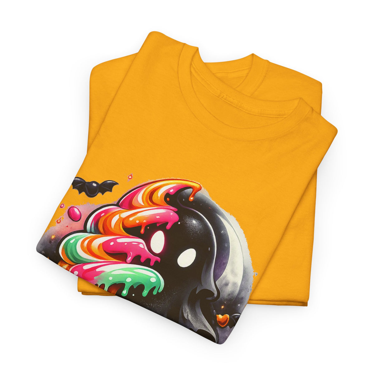 Sugar & Shadows Tee — Colorful Candy Ghost Halloween T-Shirt