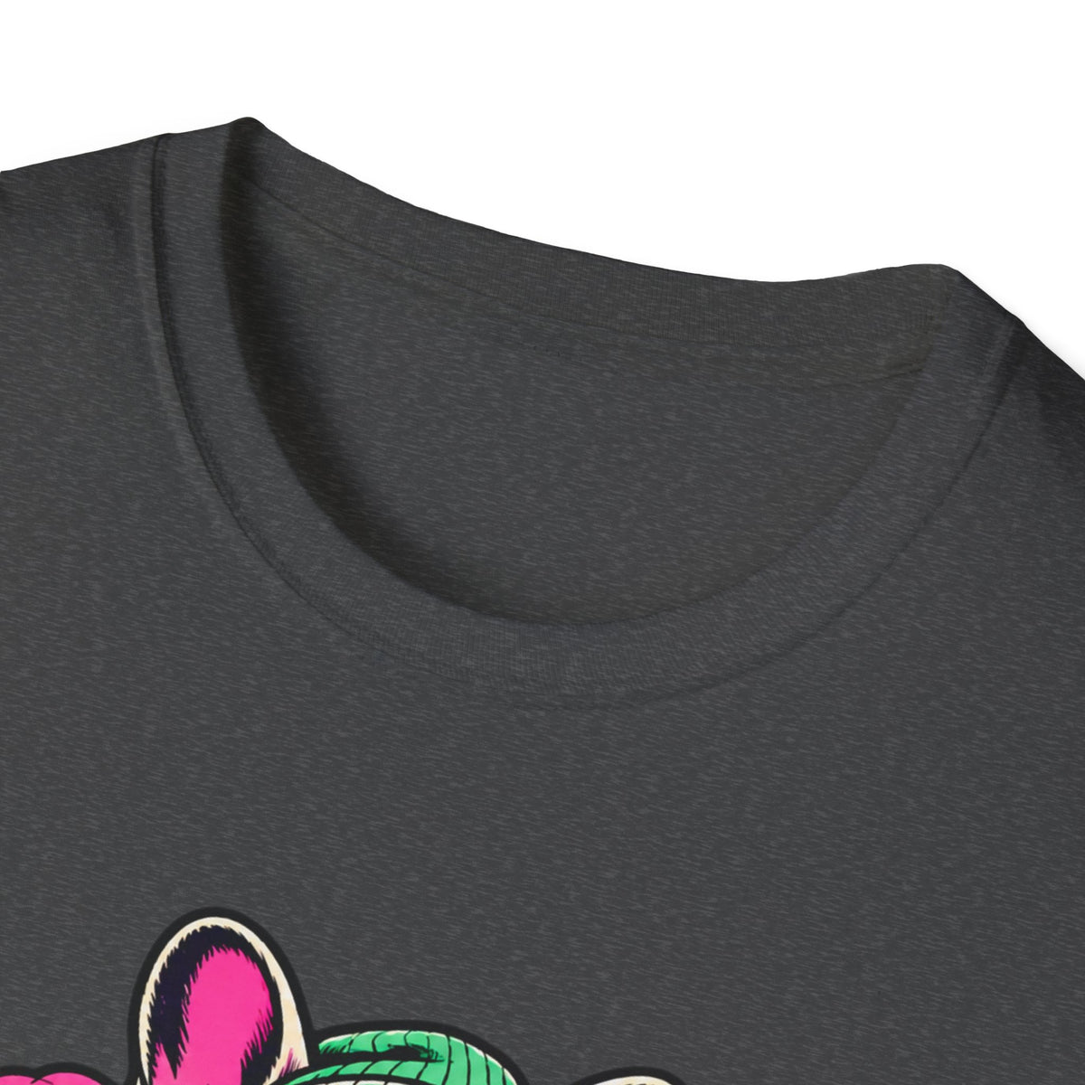 Pug Skateboard Graphic Tee – Retro Neon Streetwear Dog Shirt