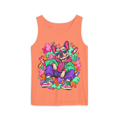 Retro Street Dog Tank Top — Colorful Cool Frenchie Graphic