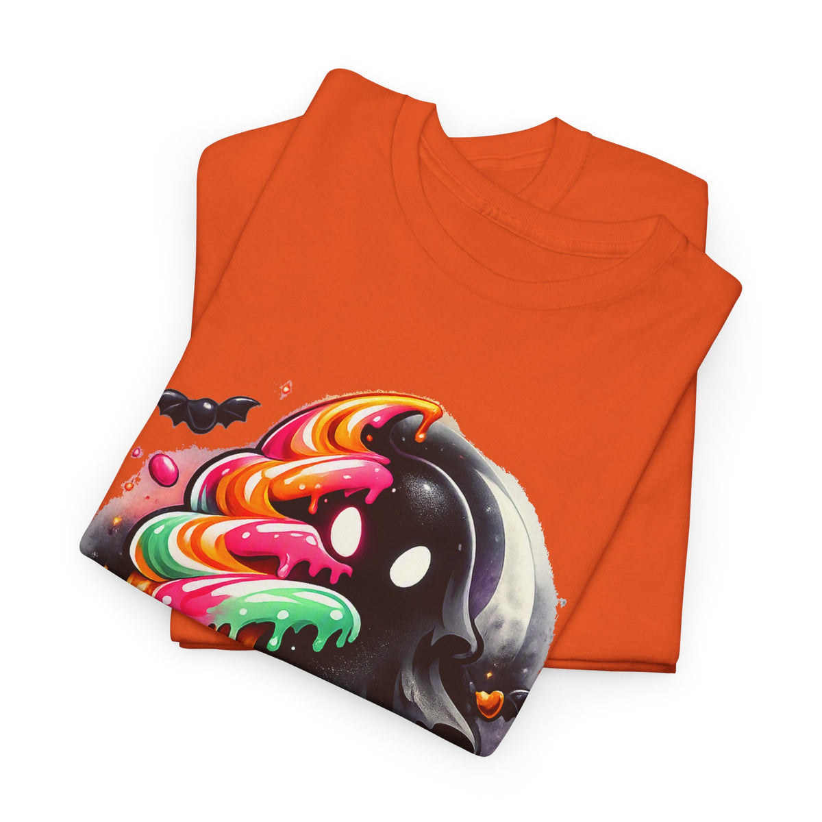 Sugar & Shadows Tee — Colorful Candy Ghost Halloween T-Shirt