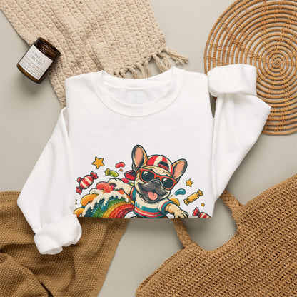 French Bulldog Surfing Rainbow Sweatshirt