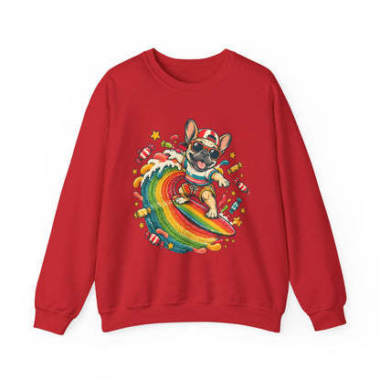 French Bulldog Surfing Rainbow Sweatshirt