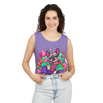 Retro Street Dog Tank Top — Colorful Cool Frenchie Graphic