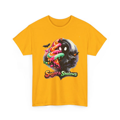 Sugar & Shadows Tee — Colorful Candy Ghost Halloween T-Shirt