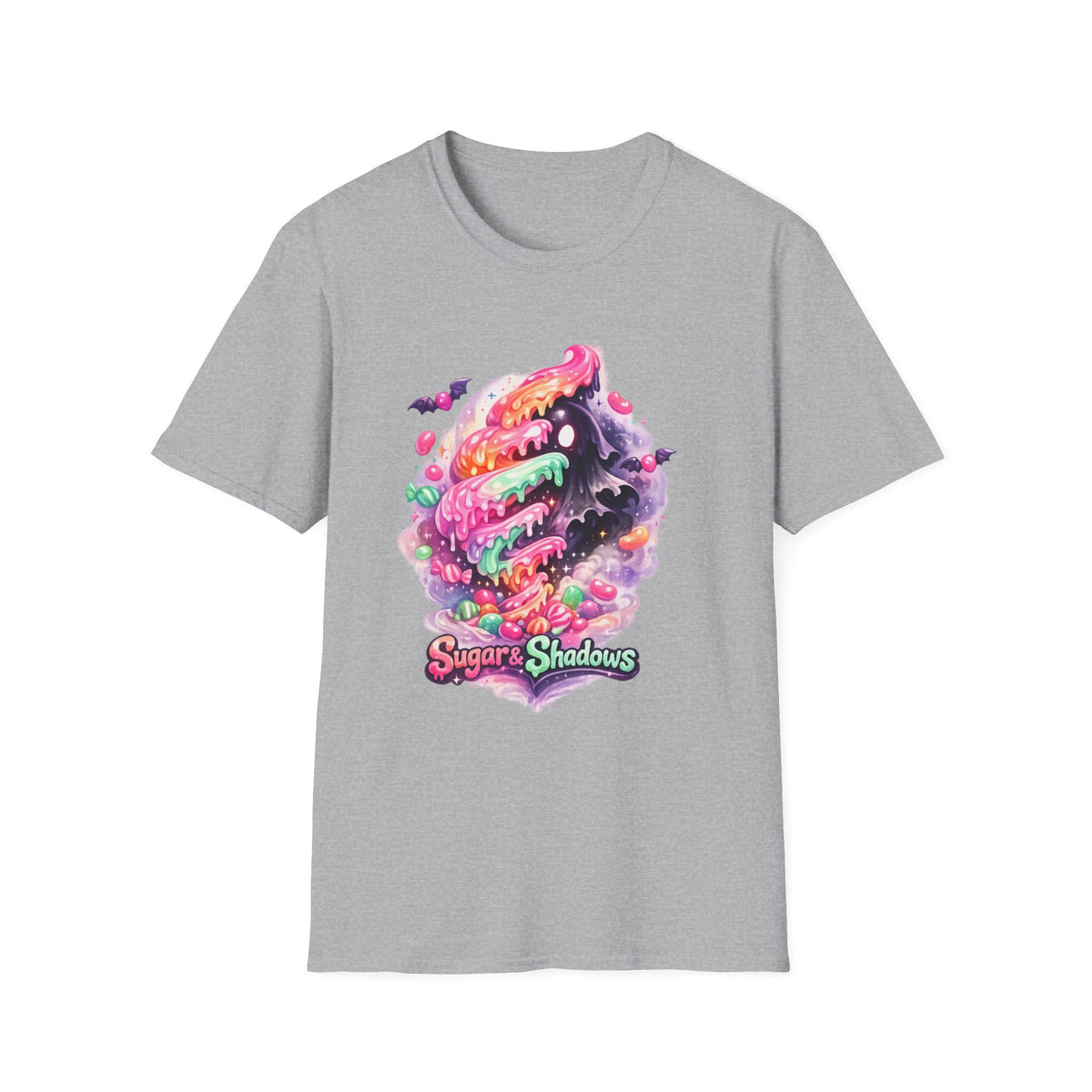 Candy Skull T-Shirt — "Sugar & Shadows" Colorful Halloween Graphic Tee