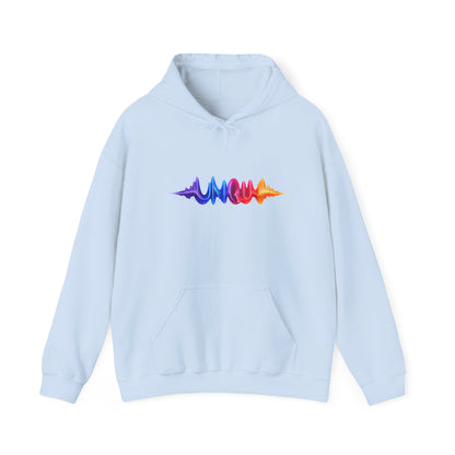 Waveform Rainbow Hoodie — Colorful Soundwave Graphic Sweatshirt