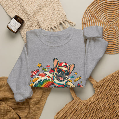 French Bulldog Surfing Rainbow Sweatshirt