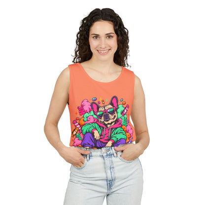 Retro Street Dog Tank Top — Colorful Cool Frenchie Graphic
