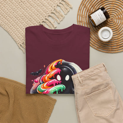 Sugar & Shadows Tee — Colorful Candy Ghost Halloween T-Shirt