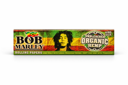 Bob Marley Organic Hemp Rolling Papers King Size - front view on white background