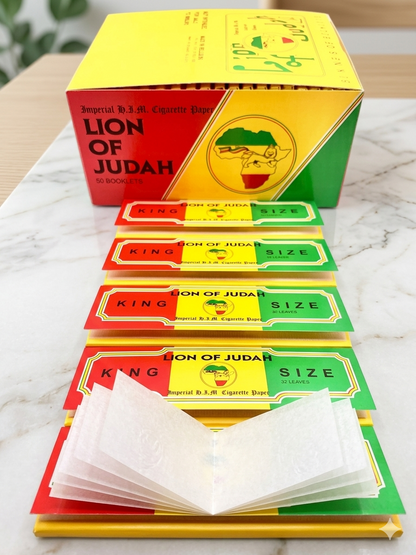 Lion of Judah Rolling Paper King Size Box of 50