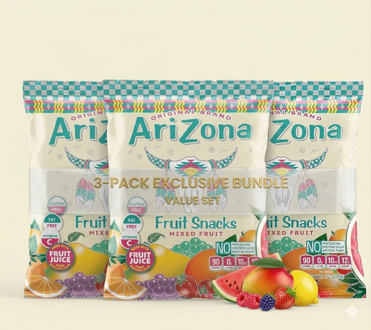 Arizona Gummies Fruit Snacks Mixed Fruit 5 oz Bag 3 Pack