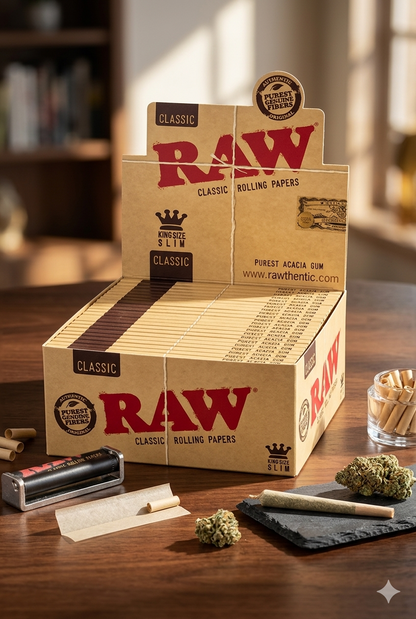 Raw Paper Classic King Size Slim Box of 48