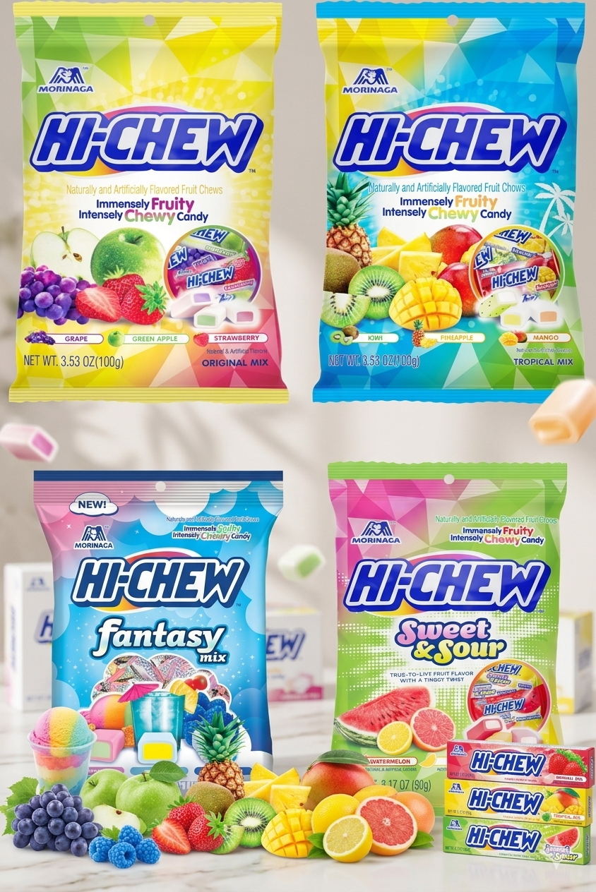 Hi Chew Assorted Bag Original, Tropical, Fantasy and Sweet & Sour