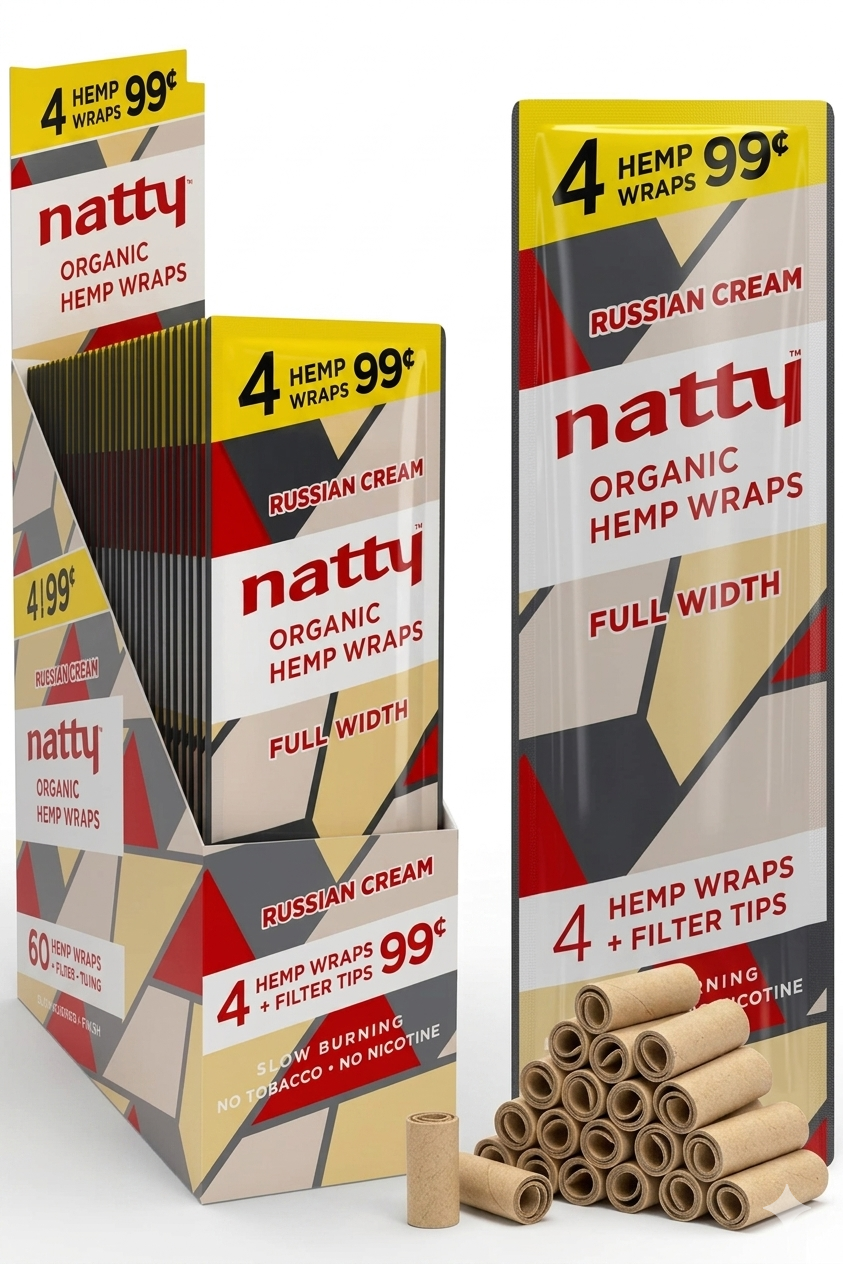 Natty Organic Wraps Russian Cream Box of 25