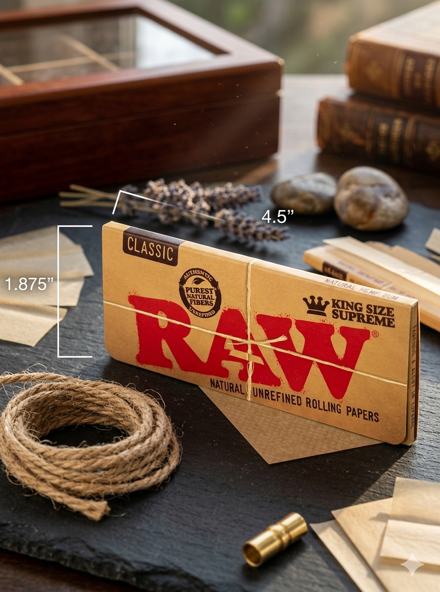 Raw Rolling Paper Classic King Size Supreme 6 Pack