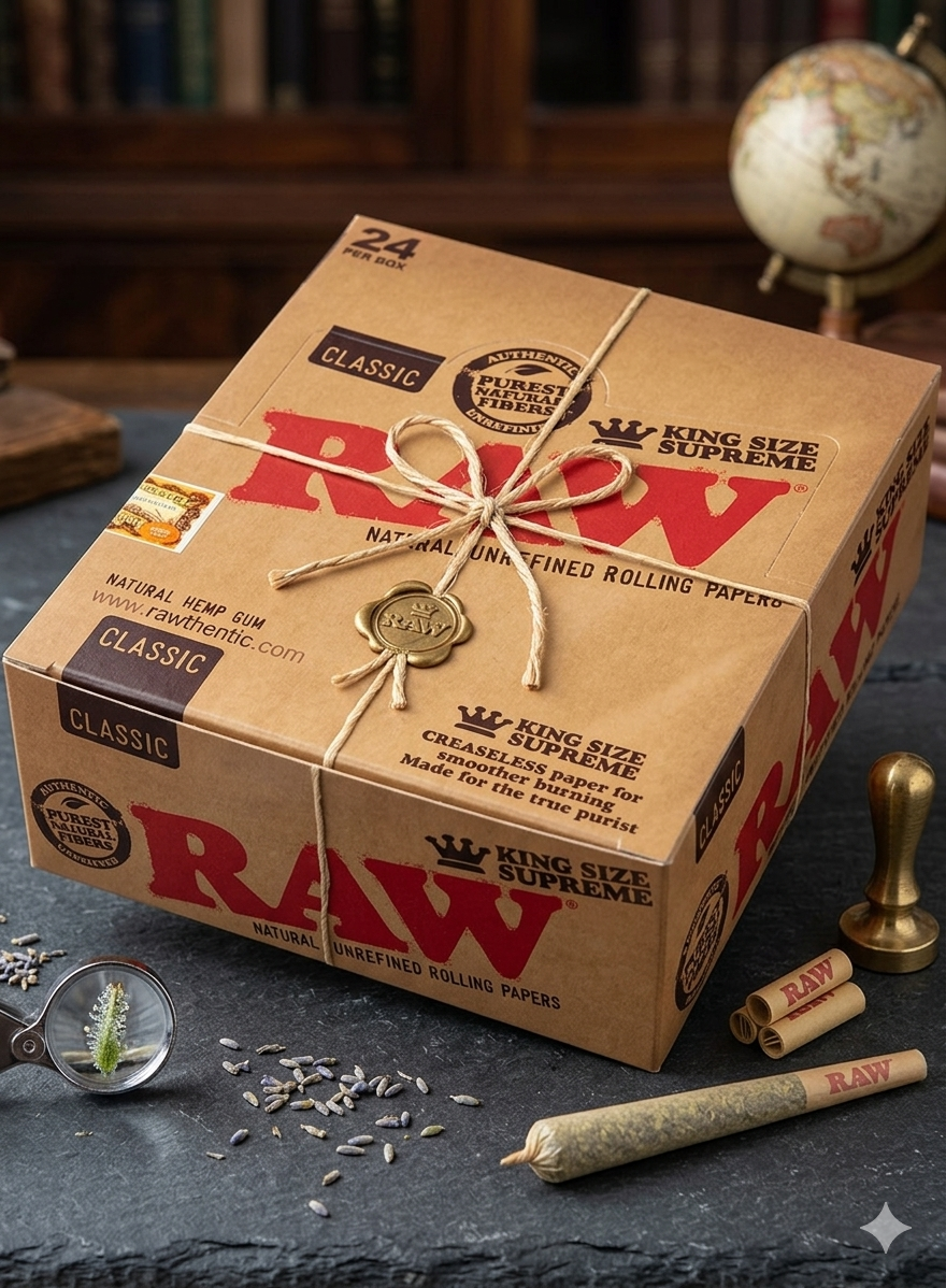 Raw Rolling Paper Classic King Size Supreme Box of 48