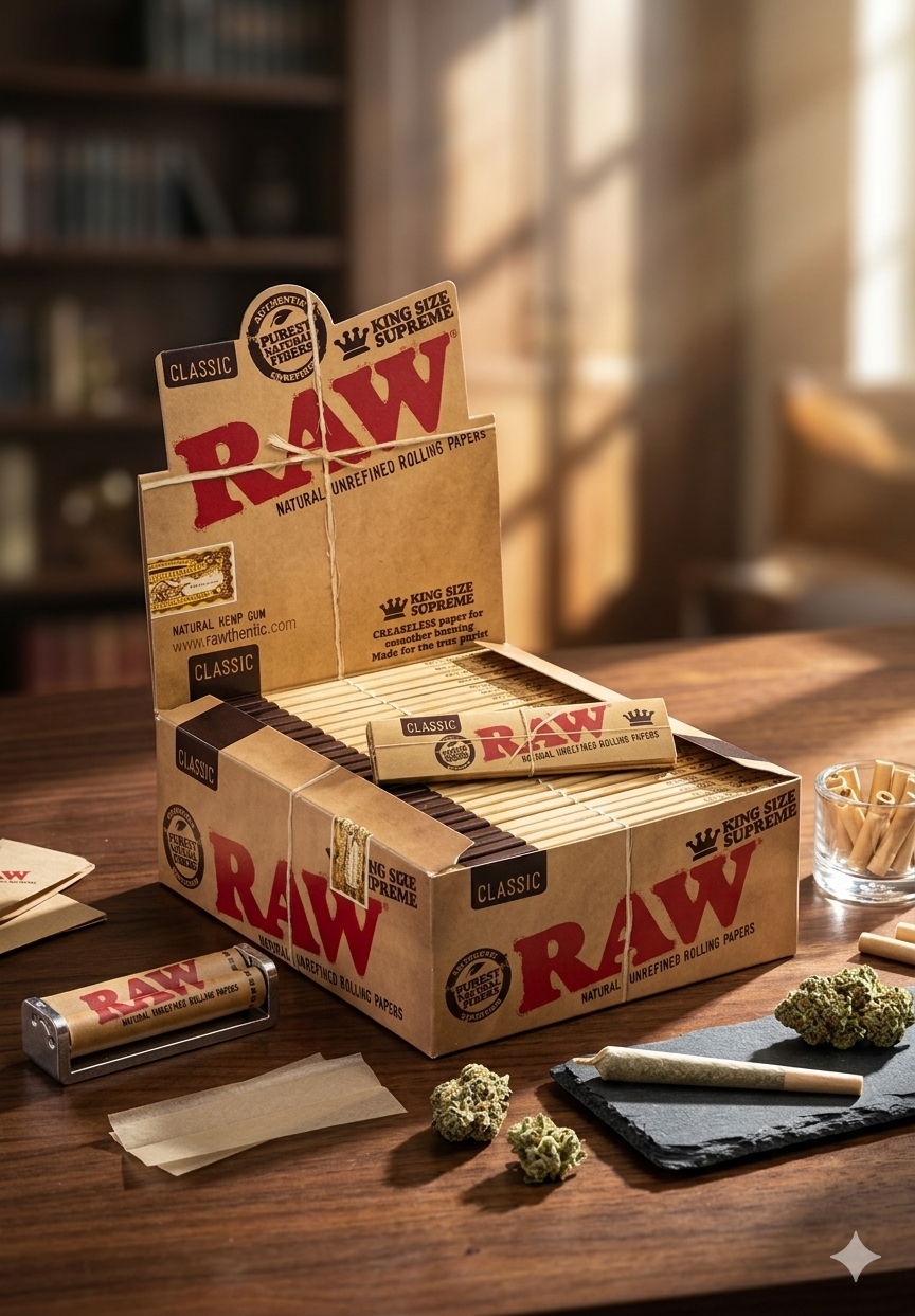 Raw Rolling Paper Classic King Size Supreme Box of 48