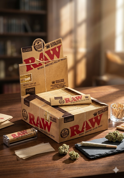 Raw Rolling Paper Classic King Size Supreme Box of 48