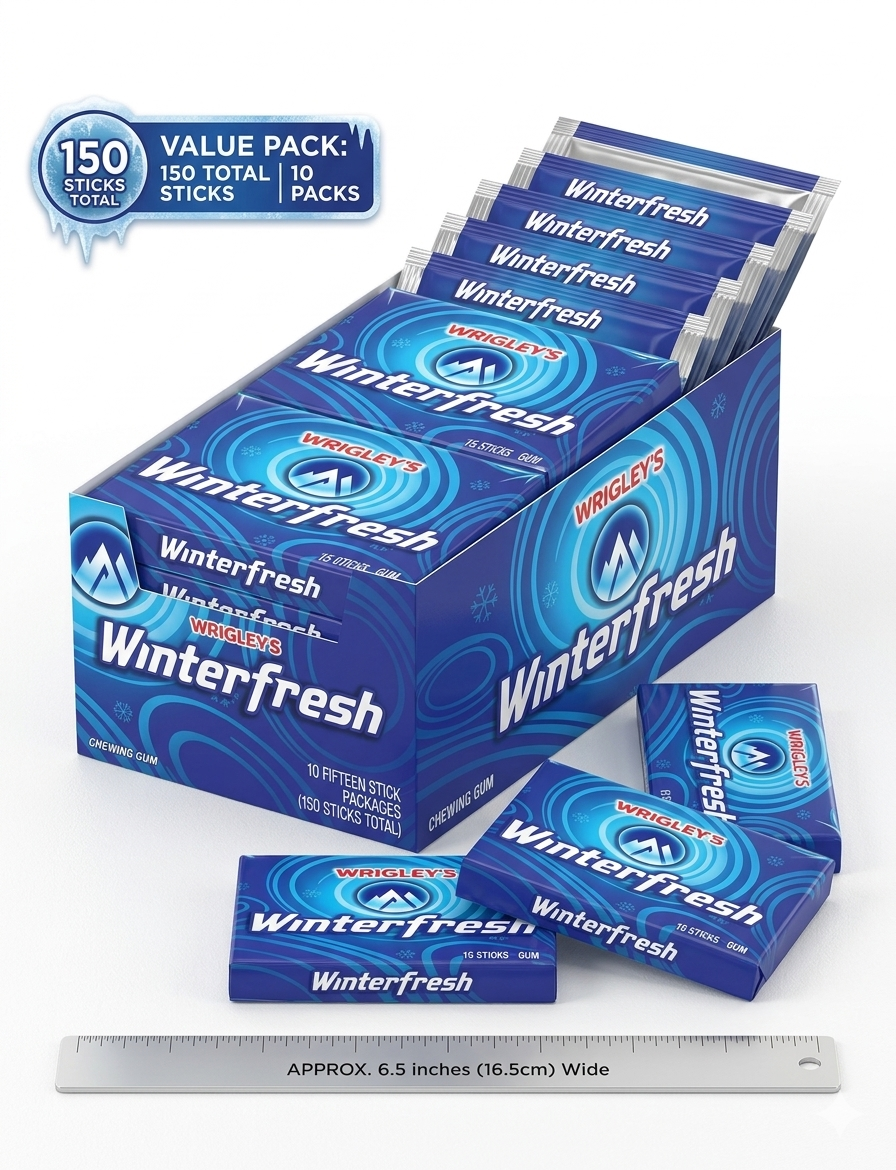 Wrigley's Winterfresh Chewing Gum 15 Stick Pack of 10