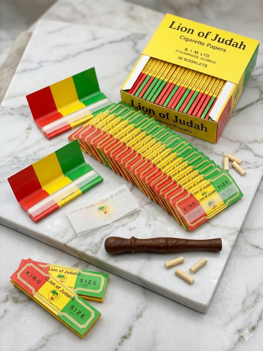 Lion of Judah Rolling Paper King Size Box of 50