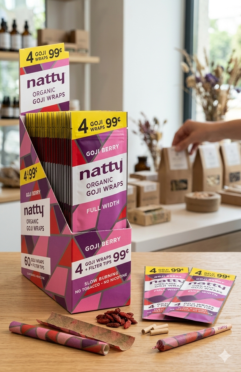 Natty Organic Wraps Goji Berry Box of 25