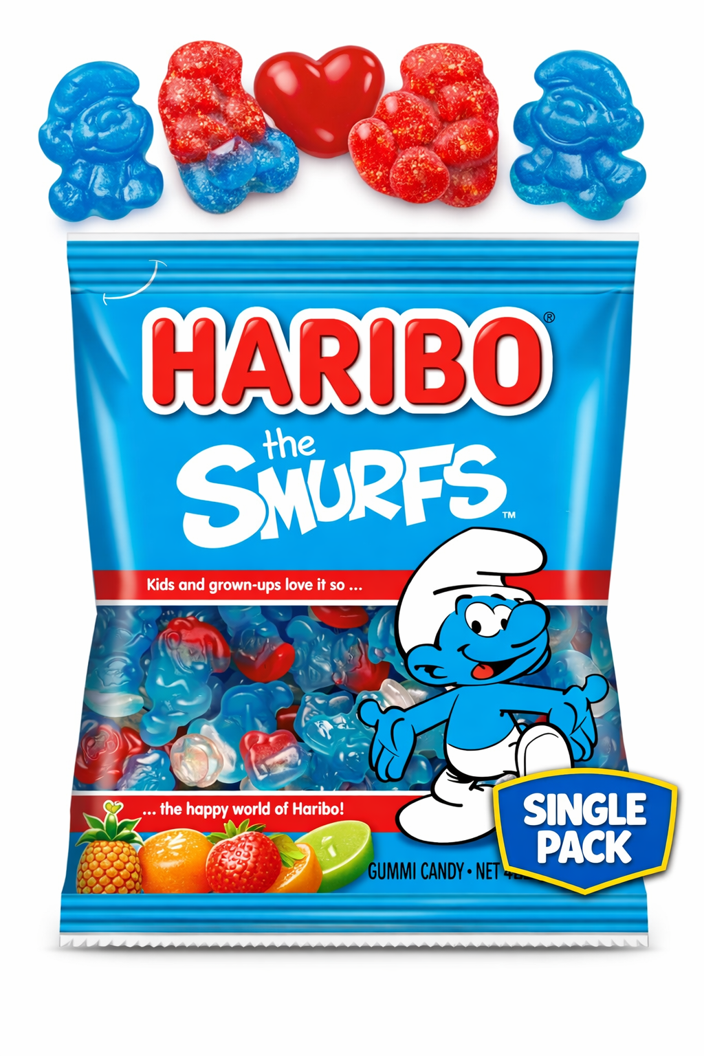 Haribo The Smurfs Gummy Candy, 4oz