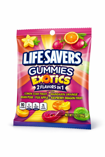 Lifesaver Gummies Exotics 7 oz Bag 3 Pack