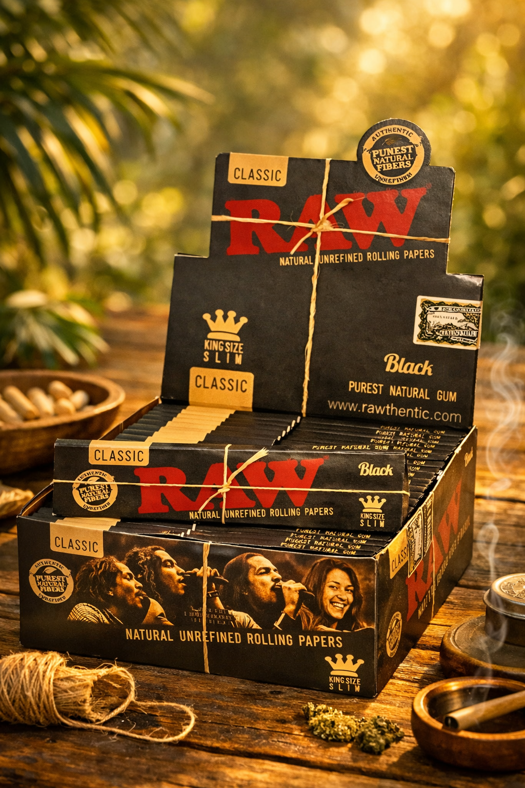 Raw Paper Classic Black King Size Black Box of 48
