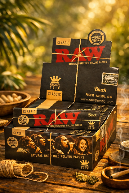 Raw Paper Classic Black King Size Black Box of 48