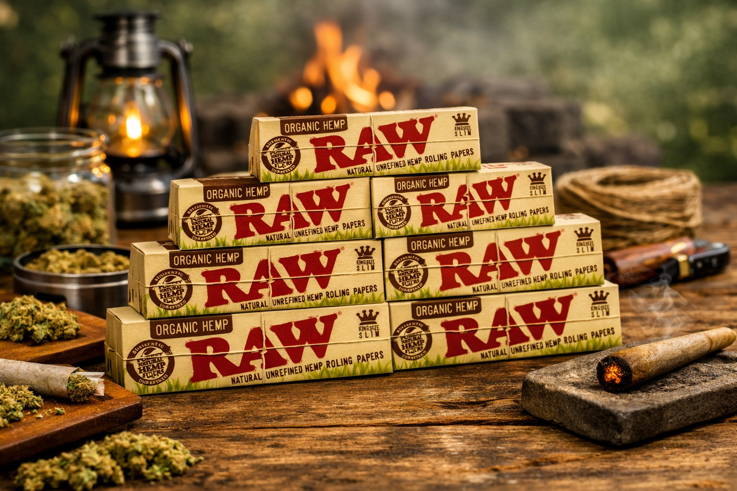 Raw Paper Organic Hemp King Size Slim 10 Pack