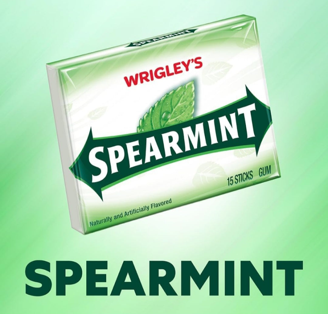 Wrigley's Spear Mint Chewing Gum 15 Stick Pack of 10